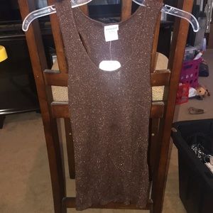 Glitter shirt brown & gold